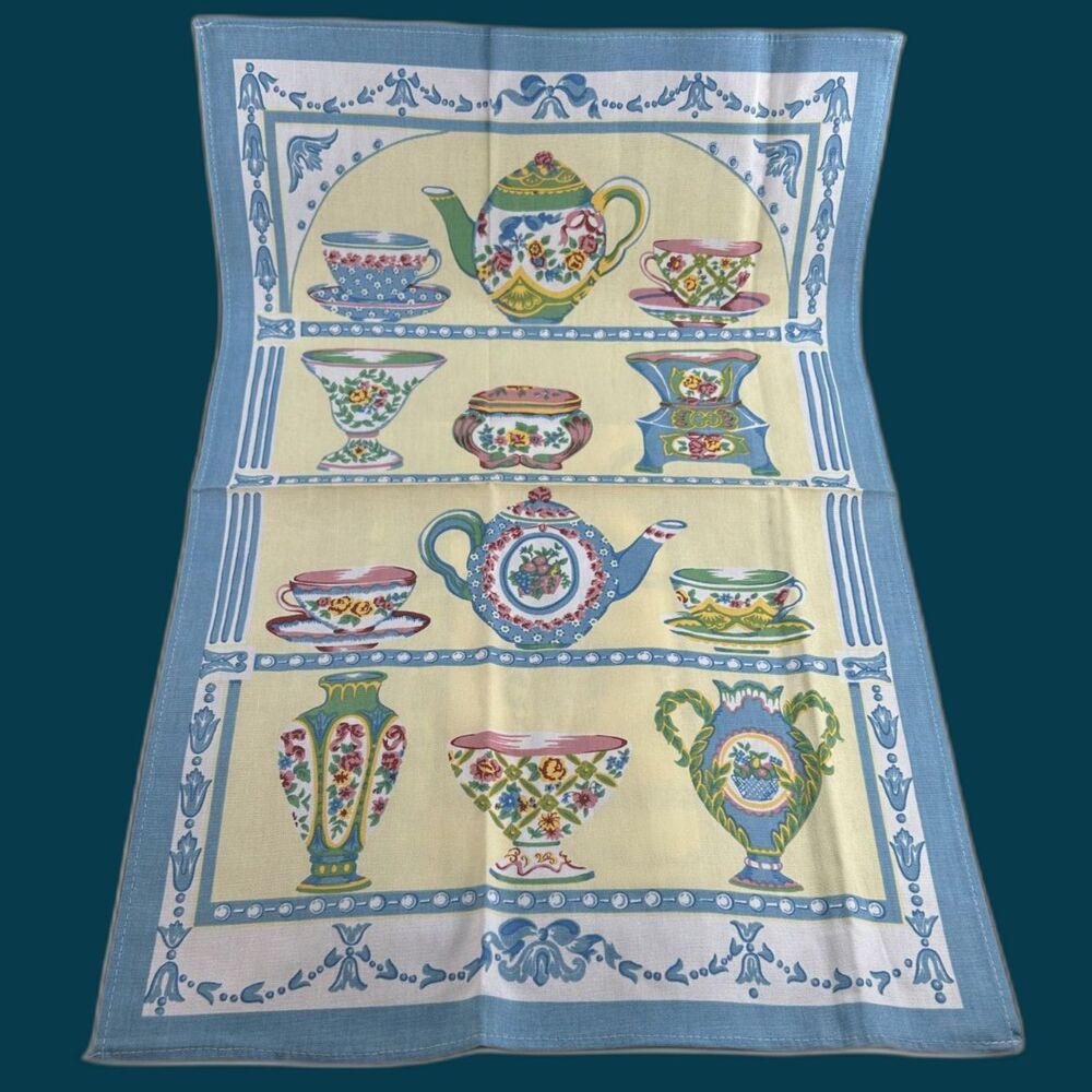 (2)Past Times Oxford England Servres Tea Towels Pure Cotton28"L x 19"W Lint Free